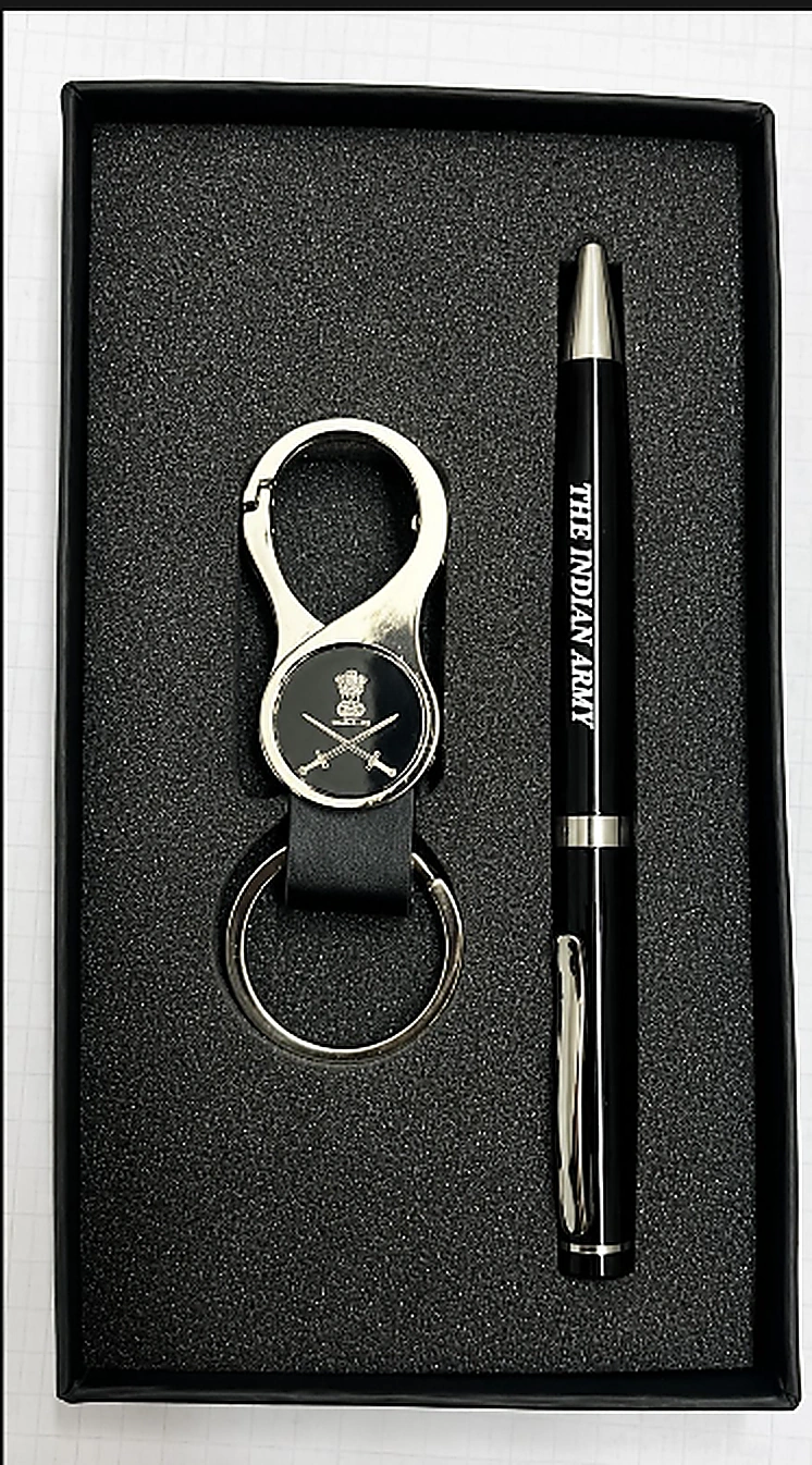 Executive Metal Pen & Keychain Set